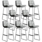 Scandinavian Low Back Home Stool Matte Finish Upholstered Bar Stools Light Gray 8 Piece Set Bar Stool(30"H) Clearhalo 'Bar Furniture' 'Bar Stools' 'bar_stools' 'furn' 'furn_bar_stools' 'Furniture' 'furniture_bar_stools' 'Kitchen & Dining Furniture' 4984621