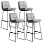 Scandinavian Low Back Home Stool Matte Finish Upholstered Bar Stools Light Gray 4 Piece Set Bar Stool(30"H) Clearhalo 'Bar Furniture' 'Bar Stools' 'bar_stools' 'furn' 'furn_bar_stools' 'Furniture' 'furniture_bar_stools' 'Kitchen & Dining Furniture' 4984622