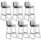 Scandinavian Low Back Home Stool Matte Finish Upholstered Bar Stools Light Gray 6 Piece Set Bar Stool(30"H) Clearhalo 'Bar Furniture' 'Bar Stools' 'bar_stools' 'furn' 'furn_bar_stools' 'Furniture' 'furniture_bar_stools' 'Kitchen & Dining Furniture' 4984623