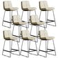 Scandinavian Low Back Home Stool Matte Finish Upholstered Bar Stools Beige 8 Piece Set Counter Stool(26"H) Clearhalo 'Bar Furniture' 'Bar Stools' 'bar_stools' 'furn' 'furn_bar_stools' 'Furniture' 'furniture_bar_stools' 'Kitchen & Dining Furniture' 4984625