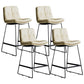 Scandinavian Low Back Home Stool Matte Finish Upholstered Bar Stools Beige 4 Piece Set Counter Stool(26"H) Clearhalo 'Bar Furniture' 'Bar Stools' 'bar_stools' 'furn' 'furn_bar_stools' 'Furniture' 'furniture_bar_stools' 'Kitchen & Dining Furniture' 4984626