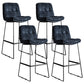 Scandinavian Low Back Home Stool Matte Finish Upholstered Bar Stools Navy Blue 4 Piece Set Bar Stool(30"H) Clearhalo 'Bar Furniture' 'Bar Stools' 'bar_stools' 'furn' 'furn_bar_stools' 'Furniture' 'furniture_bar_stools' 'Kitchen & Dining Furniture' 4984630