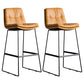 Scandinavian Low Back Home Stool Matte Finish Upholstered Bar Stools Orange 2 Piece Set Bar Stool(30"H) Clearhalo 'Bar Furniture' 'Bar Stools' 'bar_stools' 'furn' 'furn_bar_stools' 'Furniture' 'furniture_bar_stools' 'Kitchen & Dining Furniture' 4984632