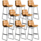 Scandinavian Low Back Home Stool Matte Finish Upholstered Bar Stools Orange 8 Piece Set Bar Stool(30"H) Clearhalo 'Bar Furniture' 'Bar Stools' 'bar_stools' 'furn' 'furn_bar_stools' 'Furniture' 'furniture_bar_stools' 'Kitchen & Dining Furniture' 4984633