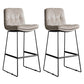 Scandinavian Low Back Home Stool Matte Finish Upholstered Bar Stools Grey 2 Piece Set Bar Stool(30"H) Clearhalo 'Bar Furniture' 'Bar Stools' 'bar_stools' 'furn' 'furn_bar_stools' 'Furniture' 'furniture_bar_stools' 'Kitchen & Dining Furniture' 4984636