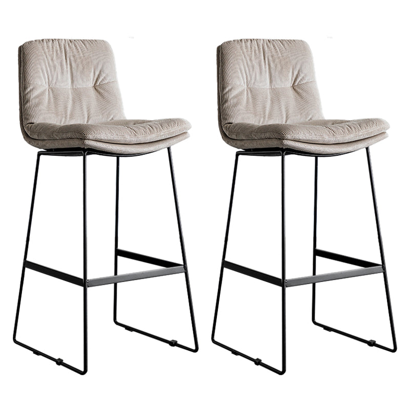 Scandinavian Low Back Home Stool Matte Finish Upholstered Bar Stools Grey 2 Piece Set Bar Stool(30"H) Clearhalo 'Bar Furniture' 'Bar Stools' 'bar_stools' 'furn' 'furn_bar_stools' 'Furniture' 'furniture_bar_stools' 'Kitchen & Dining Furniture' 4984636