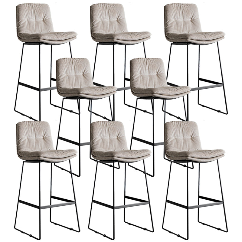 Scandinavian Low Back Home Stool Matte Finish Upholstered Bar Stools Grey 8 Piece Set Bar Stool(30"H) Clearhalo 'Bar Furniture' 'Bar Stools' 'bar_stools' 'furn' 'furn_bar_stools' 'Furniture' 'furniture_bar_stools' 'Kitchen & Dining Furniture' 4984637
