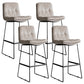 Scandinavian Low Back Home Stool Matte Finish Upholstered Bar Stools Grey 4 Piece Set Bar Stool(30"H) Clearhalo 'Bar Furniture' 'Bar Stools' 'bar_stools' 'furn' 'furn_bar_stools' 'Furniture' 'furniture_bar_stools' 'Kitchen & Dining Furniture' 4984638