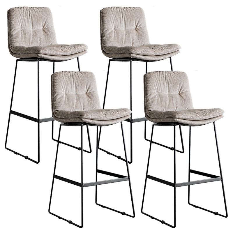 Scandinavian Low Back Home Stool Matte Finish Upholstered Bar Stools Grey 4 Piece Set Bar Stool(30"H) Clearhalo 'Bar Furniture' 'Bar Stools' 'bar_stools' 'furn' 'furn_bar_stools' 'Furniture' 'furniture_bar_stools' 'Kitchen & Dining Furniture' 4984638