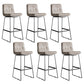 Scandinavian Low Back Home Stool Matte Finish Upholstered Bar Stools Grey 6 Piece Set Bar Stool(30"H) Clearhalo 'Bar Furniture' 'Bar Stools' 'bar_stools' 'furn' 'furn_bar_stools' 'Furniture' 'furniture_bar_stools' 'Kitchen & Dining Furniture' 4984639