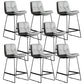 Scandinavian Low Back Home Stool Matte Finish Upholstered Bar Stools Light Gray 8 Piece Set Counter Stool(26"H) Clearhalo 'Bar Furniture' 'Bar Stools' 'bar_stools' 'furn' 'furn_bar_stools' 'Furniture' 'furniture_bar_stools' 'Kitchen & Dining Furniture' 4984641