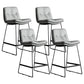 Scandinavian Low Back Home Stool Matte Finish Upholstered Bar Stools Light Gray 4 Piece Set Counter Stool(26"H) Clearhalo 'Bar Furniture' 'Bar Stools' 'bar_stools' 'furn' 'furn_bar_stools' 'Furniture' 'furniture_bar_stools' 'Kitchen & Dining Furniture' 4984642
