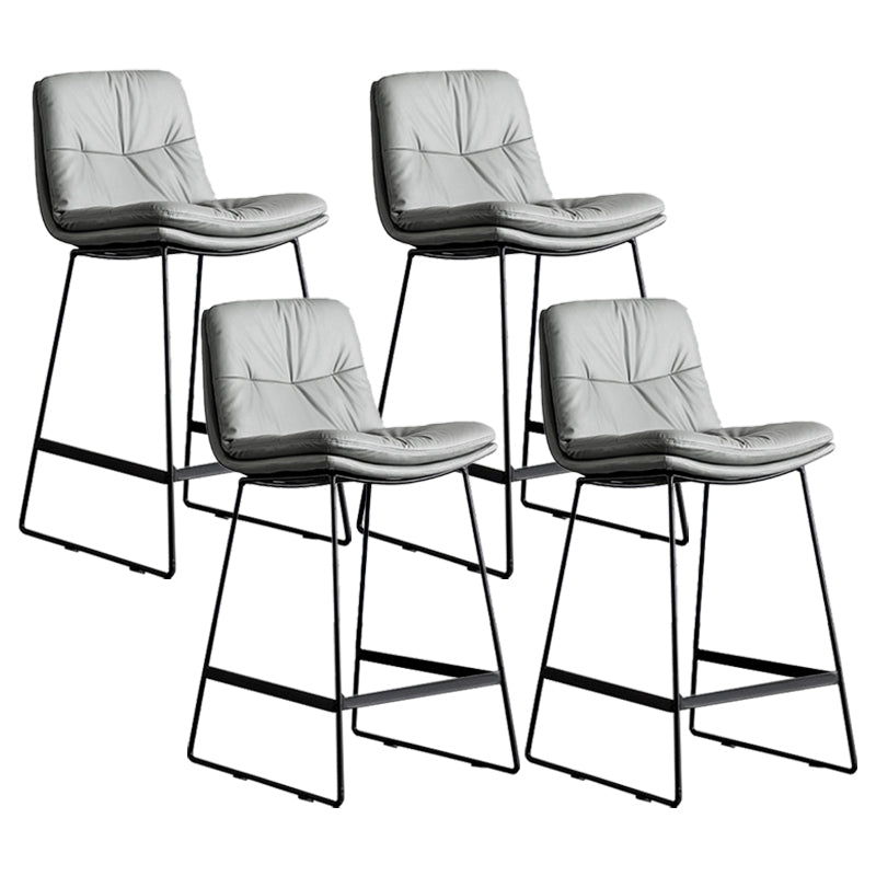 Scandinavian Low Back Home Stool Matte Finish Upholstered Bar Stools Light Gray 4 Piece Set Counter Stool(26"H) Clearhalo 'Bar Furniture' 'Bar Stools' 'bar_stools' 'furn' 'furn_bar_stools' 'Furniture' 'furniture_bar_stools' 'Kitchen & Dining Furniture' 4984642