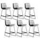 Scandinavian Low Back Home Stool Matte Finish Upholstered Bar Stools Light Gray 6 Piece Set Counter Stool(26"H) Clearhalo 'Bar Furniture' 'Bar Stools' 'bar_stools' 'furn' 'furn_bar_stools' 'Furniture' 'furniture_bar_stools' 'Kitchen & Dining Furniture' 4984643