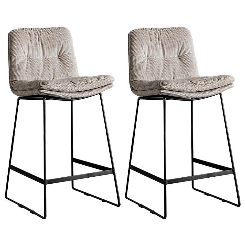 Scandinavian Low Back Home Stool Matte Finish Upholstered Bar Stools Grey 2 Piece Set Counter Stool(26"H) Clearhalo 'Bar Furniture' 'Bar Stools' 'bar_stools' 'furn' 'furn_bar_stools' 'Furniture' 'furniture_bar_stools' 'Kitchen & Dining Furniture' 4984648