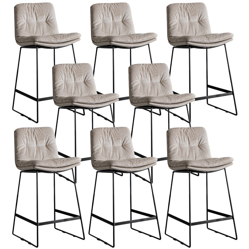 Scandinavian Low Back Home Stool Matte Finish Upholstered Bar Stools Grey 8 Piece Set Counter Stool(26"H) Clearhalo 'Bar Furniture' 'Bar Stools' 'bar_stools' 'furn' 'furn_bar_stools' 'Furniture' 'furniture_bar_stools' 'Kitchen & Dining Furniture' 4984649
