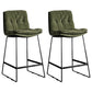 Scandinavian Low Back Home Stool Matte Finish Upholstered Bar Stools Green 2 Piece Set Counter Stool(26"H) Clearhalo 'Bar Furniture' 'Bar Stools' 'bar_stools' 'furn' 'furn_bar_stools' 'Furniture' 'furniture_bar_stools' 'Kitchen & Dining Furniture' 4984656