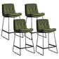 Scandinavian Low Back Home Stool Matte Finish Upholstered Bar Stools Green 4 Piece Set Counter Stool(26"H) Clearhalo 'Bar Furniture' 'Bar Stools' 'bar_stools' 'furn' 'furn_bar_stools' 'Furniture' 'furniture_bar_stools' 'Kitchen & Dining Furniture' 4984658