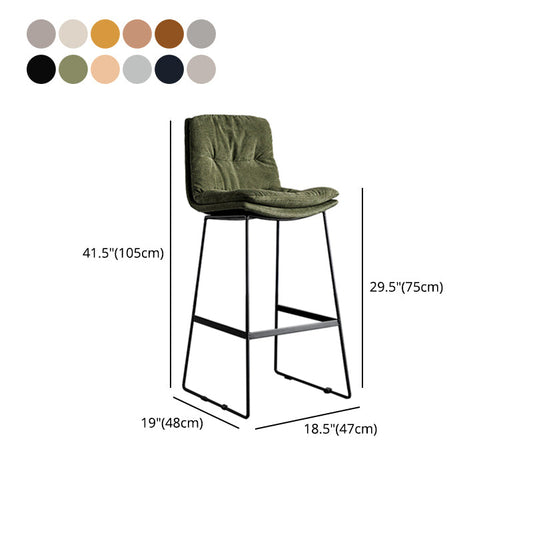 Scandinavian Low Back Home Stool Matte Finish Upholstered Bar Stools Clearhalo 'Bar Furniture' 'Bar Stools' 'bar_stools' 'furn' 'furn_bar_stools' 'Furniture' 'furniture_bar_stools' 'Kitchen & Dining Furniture' 4984661