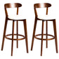 Contemporary Low Back Rubberwood Stool Matte Finish Upholstered Bar Stools White Brown 2 Piece Set Clearhalo 'Bar Furniture' 'Bar Stools' 'bar_stools' 'furn' 'furn_bar_stools' 'Furniture' 'furniture_bar_stools' 'Kitchen & Dining Furniture' 4984663
