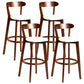Contemporary Low Back Rubberwood Stool Matte Finish Upholstered Bar Stools White Brown 4 Piece Set Clearhalo 'Bar Furniture' 'Bar Stools' 'bar_stools' 'furn' 'furn_bar_stools' 'Furniture' 'furniture_bar_stools' 'Kitchen & Dining Furniture' 4984664