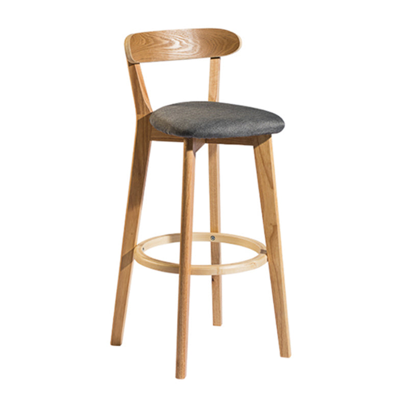 Contemporary Low Back Rubberwood Stool Matte Finish Upholstered Bar Stools Clearhalo 'Bar Furniture' 'Bar Stools' 'bar_stools' 'furn' 'furn_bar_stools' 'Furniture' 'furniture_bar_stools' 'Kitchen & Dining Furniture' 4984670