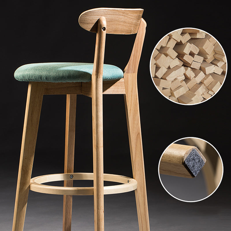 Contemporary Low Back Rubberwood Stool Matte Finish Upholstered Bar Stools Clearhalo 'Bar Furniture' 'Bar Stools' 'bar_stools' 'furn' 'furn_bar_stools' 'Furniture' 'furniture_bar_stools' 'Kitchen & Dining Furniture' 4984676