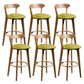 Contemporary Low Back Rubberwood Stool Matte Finish Upholstered Bar Stools Green Natural 6 Piece Set Clearhalo 'Bar Furniture' 'Bar Stools' 'bar_stools' 'furn' 'furn_bar_stools' 'Furniture' 'furniture_bar_stools' 'Kitchen & Dining Furniture' 4984681