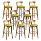 Contemporary Low Back Rubberwood Stool Matte Finish Upholstered Bar Stools Green Natural 8 Piece Set Clearhalo 'Bar Furniture' 'Bar Stools' 'bar_stools' 'furn' 'furn_bar_stools' 'Furniture' 'furniture_bar_stools' 'Kitchen & Dining Furniture' 4984682