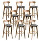 Contemporary Low Back Rubberwood Stool Matte Finish Upholstered Bar Stools Grey Natural 8 Piece Set Clearhalo 'Bar Furniture' 'Bar Stools' 'bar_stools' 'furn' 'furn_bar_stools' 'Furniture' 'furniture_bar_stools' 'Kitchen & Dining Furniture' 4984686