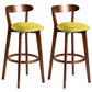Contemporary Low Back Rubberwood Stool Matte Finish Upholstered Bar Stools Green Brown 2 Piece Set Clearhalo 'Bar Furniture' 'Bar Stools' 'bar_stools' 'furn' 'furn_bar_stools' 'Furniture' 'furniture_bar_stools' 'Kitchen & Dining Furniture' 4984687
