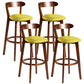 Contemporary Low Back Rubberwood Stool Matte Finish Upholstered Bar Stools Green Brown 4 Piece Set Clearhalo 'Bar Furniture' 'Bar Stools' 'bar_stools' 'furn' 'furn_bar_stools' 'Furniture' 'furniture_bar_stools' 'Kitchen & Dining Furniture' 4984688