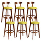 Contemporary Low Back Rubberwood Stool Matte Finish Upholstered Bar Stools Green Brown 6 Piece Set Clearhalo 'Bar Furniture' 'Bar Stools' 'bar_stools' 'furn' 'furn_bar_stools' 'Furniture' 'furniture_bar_stools' 'Kitchen & Dining Furniture' 4984689