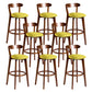 Contemporary Low Back Rubberwood Stool Matte Finish Upholstered Bar Stools Green Brown 8 Piece Set Clearhalo 'Bar Furniture' 'Bar Stools' 'bar_stools' 'furn' 'furn_bar_stools' 'Furniture' 'furniture_bar_stools' 'Kitchen & Dining Furniture' 4984690