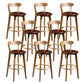 Contemporary Low Back Rubberwood Stool Matte Finish Upholstered Bar Stools Brown Natural 8 Piece Set Clearhalo 'Bar Furniture' 'Bar Stools' 'bar_stools' 'furn' 'furn_bar_stools' 'Furniture' 'furniture_bar_stools' 'Kitchen & Dining Furniture' 4984698