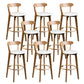 Contemporary Low Back Rubberwood Stool Matte Finish Upholstered Bar Stools White Natural 8 Piece Set Clearhalo 'Bar Furniture' 'Bar Stools' 'bar_stools' 'furn' 'furn_bar_stools' 'Furniture' 'furniture_bar_stools' 'Kitchen & Dining Furniture' 4984706