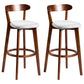 Contemporary Low Back Rubberwood Stool Matte Finish Upholstered Bar Stools Light Gray Brown 2 Piece Set Clearhalo 'Bar Furniture' 'Bar Stools' 'bar_stools' 'furn' 'furn_bar_stools' 'Furniture' 'furniture_bar_stools' 'Kitchen & Dining Furniture' 4984711