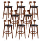Contemporary Low Back Rubberwood Stool Matte Finish Upholstered Bar Stools Black Brown 8 Piece Set Clearhalo 'Bar Furniture' 'Bar Stools' 'bar_stools' 'furn' 'furn_bar_stools' 'Furniture' 'furniture_bar_stools' 'Kitchen & Dining Furniture' 4984718