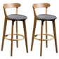 Contemporary Low Back Rubberwood Stool Matte Finish Upholstered Bar Stools Smoke Gray Natural 2 Piece Set Clearhalo 'Bar Furniture' 'Bar Stools' 'bar_stools' 'furn' 'furn_bar_stools' 'Furniture' 'furniture_bar_stools' 'Kitchen & Dining Furniture' 4984727
