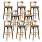 Contemporary Low Back Rubberwood Stool Matte Finish Upholstered Bar Stools Smoke Gray Natural 8 Piece Set Clearhalo 'Bar Furniture' 'Bar Stools' 'bar_stools' 'furn' 'furn_bar_stools' 'Furniture' 'furniture_bar_stools' 'Kitchen & Dining Furniture' 4984730