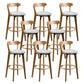 Contemporary Low Back Rubberwood Stool Matte Finish Upholstered Bar Stools Light Gray Natural 8 Piece Set Clearhalo 'Bar Furniture' 'Bar Stools' 'bar_stools' 'furn' 'furn_bar_stools' 'Furniture' 'furniture_bar_stools' 'Kitchen & Dining Furniture' 4984734