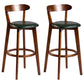 Contemporary Low Back Rubberwood Stool Matte Finish Upholstered Bar Stools Blackish Green Brown 2 Piece Set Clearhalo 'Bar Furniture' 'Bar Stools' 'bar_stools' 'furn' 'furn_bar_stools' 'Furniture' 'furniture_bar_stools' 'Kitchen & Dining Furniture' 4984735