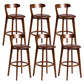 Contemporary Low Back Rubberwood Stool Matte Finish Upholstered Bar Stools Brown Brown 6 Piece Set Clearhalo 'Bar Furniture' 'Bar Stools' 'bar_stools' 'furn' 'furn_bar_stools' 'Furniture' 'furniture_bar_stools' 'Kitchen & Dining Furniture' 4984741