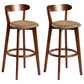 Contemporary Low Back Rubberwood Stool Matte Finish Upholstered Bar Stools Coffee Brown 2 Piece Set Clearhalo 'Bar Furniture' 'Bar Stools' 'bar_stools' 'furn' 'furn_bar_stools' 'Furniture' 'furniture_bar_stools' 'Kitchen & Dining Furniture' 4984743