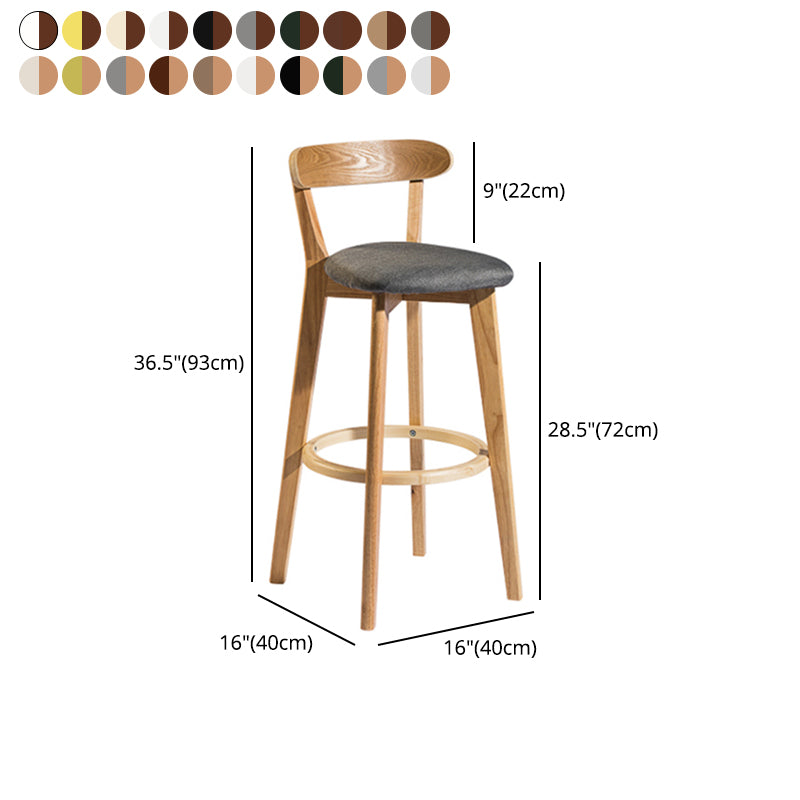 Contemporary Low Back Rubberwood Stool Matte Finish Upholstered Bar Stools Clearhalo 'Bar Furniture' 'Bar Stools' 'bar_stools' 'furn' 'furn_bar_stools' 'Furniture' 'furniture_bar_stools' 'Kitchen & Dining Furniture' 4984751