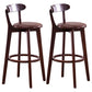 Contemporary Beech Low Back Home Stool Matte Finish Upholstered Bar Stools Brown Brown 2 Piece Set Clearhalo 'Bar Furniture' 'Bar Stools' 'bar_stools' 'furn' 'furn_bar_stools' 'Furniture' 'furniture_bar_stools' 'Kitchen & Dining Furniture' 4984753
