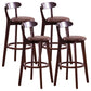 Contemporary Beech Low Back Home Stool Matte Finish Upholstered Bar Stools Brown Brown 4 Piece Set Clearhalo 'Bar Furniture' 'Bar Stools' 'bar_stools' 'furn' 'furn_bar_stools' 'Furniture' 'furniture_bar_stools' 'Kitchen & Dining Furniture' 4984754