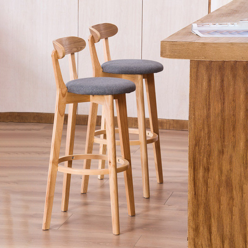 Contemporary Beech Low Back Home Stool Matte Finish Upholstered Bar Stools Clearhalo 'Bar Furniture' 'Bar Stools' 'bar_stools' 'furn' 'furn_bar_stools' 'Furniture' 'furniture_bar_stools' 'Kitchen & Dining Furniture' 4984755