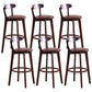 Contemporary Beech Low Back Home Stool Matte Finish Upholstered Bar Stools Brown Brown 6 Piece Set Clearhalo 'Bar Furniture' 'Bar Stools' 'bar_stools' 'furn' 'furn_bar_stools' 'Furniture' 'furniture_bar_stools' 'Kitchen & Dining Furniture' 4984756