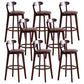 Contemporary Beech Low Back Home Stool Matte Finish Upholstered Bar Stools Brown Brown 8 Piece Set Clearhalo 'Bar Furniture' 'Bar Stools' 'bar_stools' 'furn' 'furn_bar_stools' 'Furniture' 'furniture_bar_stools' 'Kitchen & Dining Furniture' 4984759